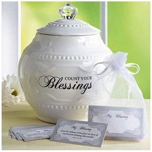 NIB Count your blessings jar with cards
